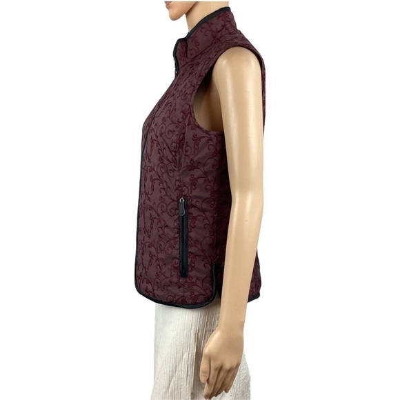 Eddie Bauer Premium Goose Down Quilted Vest Red Size S - Picture 4 of 7